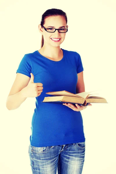 Student mit Buch. — Stockfoto