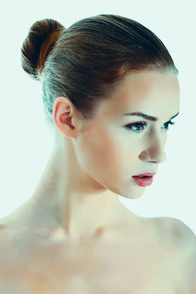 Futuristic portrait of young woman. — Stock Photo, Image