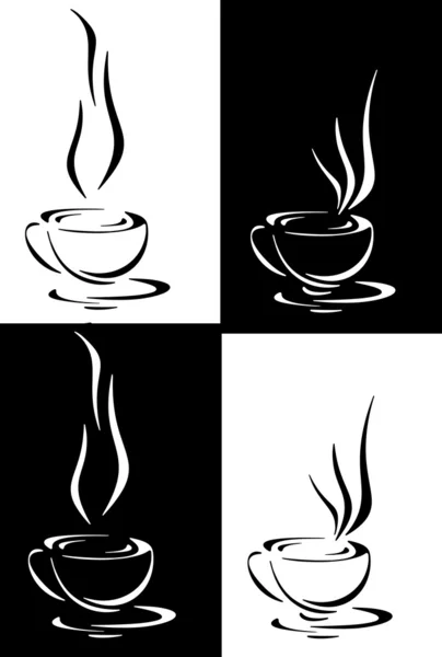 Kaffee, Tee oder heißer Kräuteraufguss, Symbol und Symbol — Stockfoto