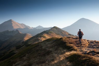 Hiker in Tatra Mountains clipart