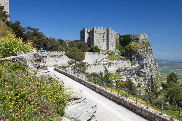 Średniowieczny zamek w erice, Włochy — Zdjęcie stockowe