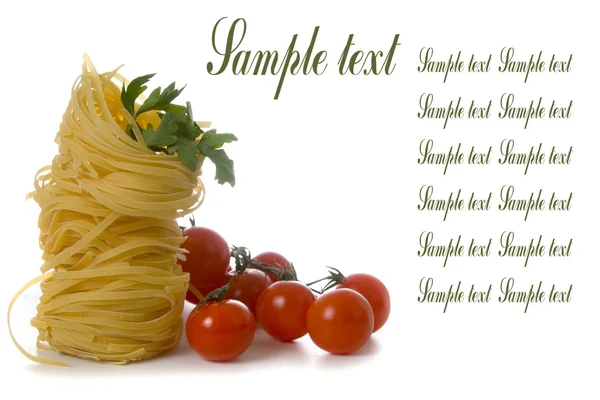 Pasta and fresh tomatos — Stock Photo, Image