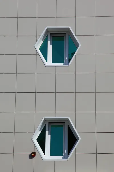 Two windows on the facade of an office building — Stock Photo, Image