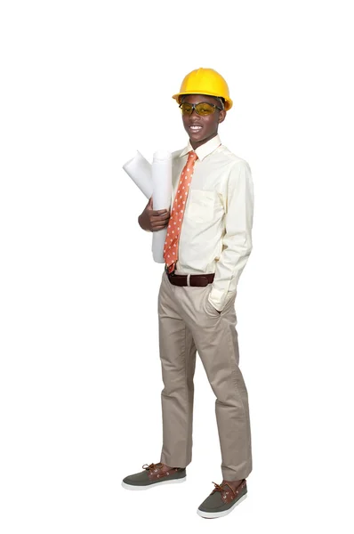 Black Teenage Construction Worker — Stock Photo, Image