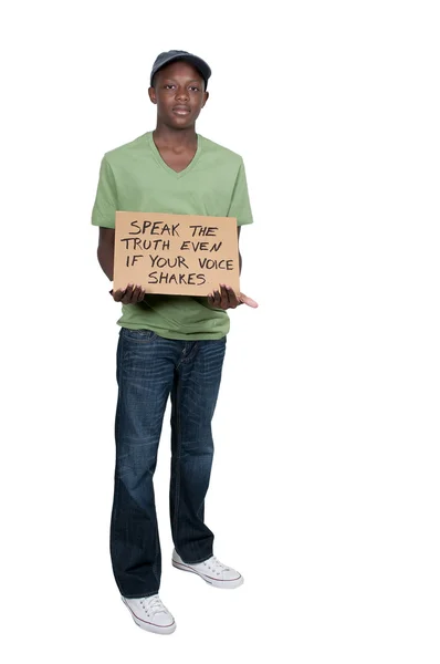 Spreken van de waarheid, zelfs als uw stem schudt — Stockfoto