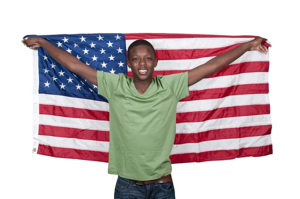 Hombre con bandera —  Fotos de Stock