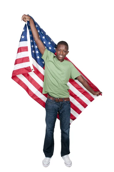 Man with Flag Stock Photo