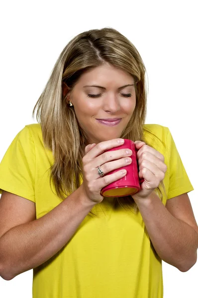 Vrouw die koffie drinkt — Stockfoto