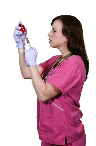 Female Doctor with Syringe — Stock Photo, Image