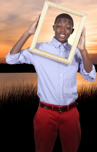 非洲裔美国少年 — 图库照片