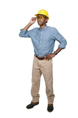 siyah inşaat işçisi