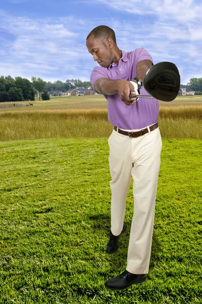 Uomo golfista — Foto Stock