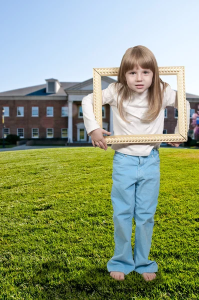 Girl in a Frame — Stock Photo, Image