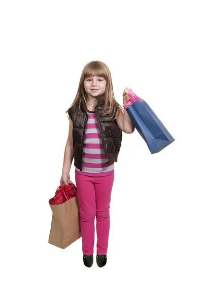 Girl Shopping Bags — Stock Photo, Image