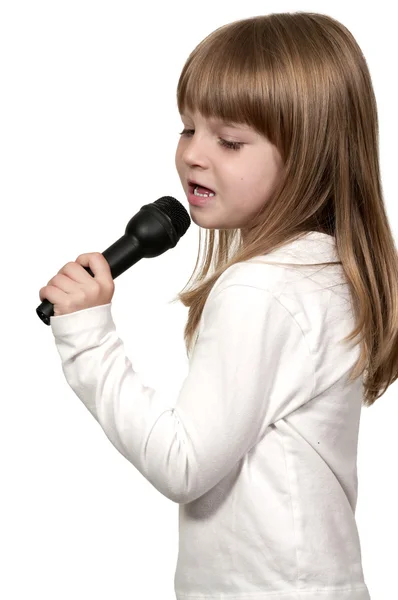 Дівчина співачка — стокове фото