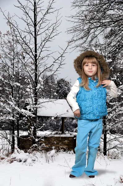 Dívka ve sněhu — Stock fotografie