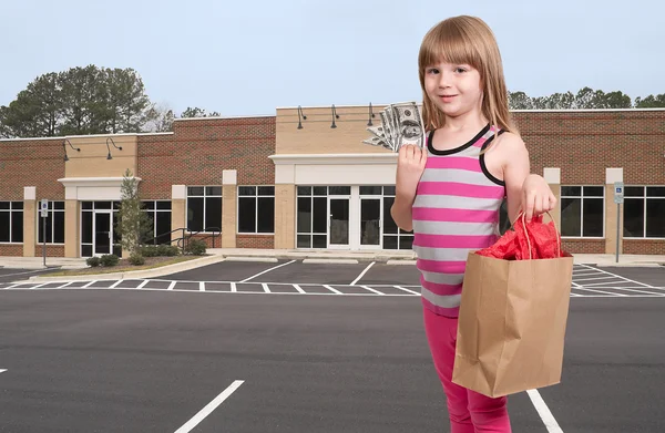 女の子のショッピング バッグ — ストック写真
