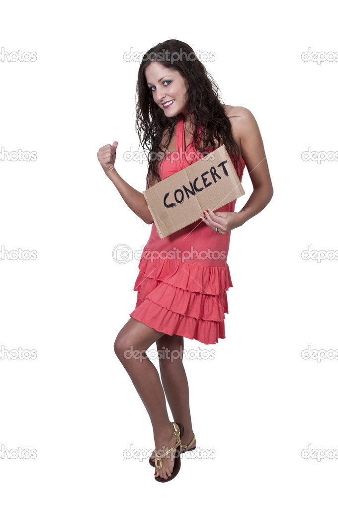Woman Hitch Hiking to a Concert
