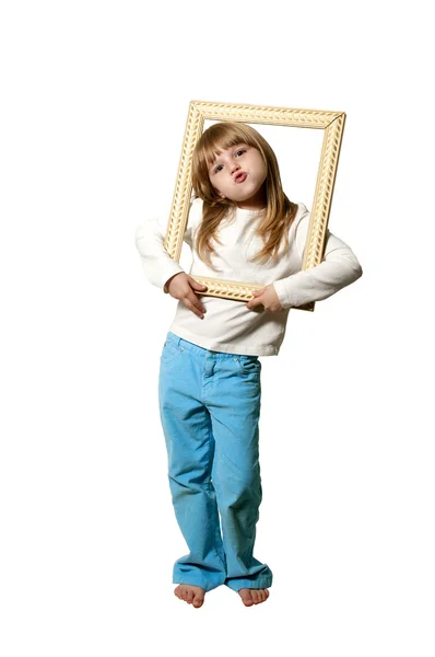 Girl in a Frame — Stock Photo, Image