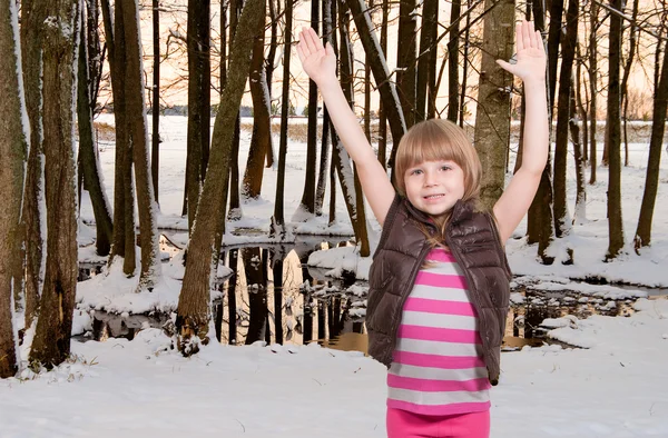 Girl in the Snow — Stock Photo, Image