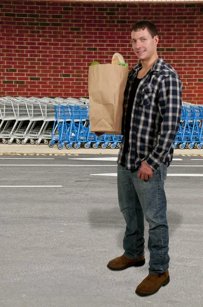 Man Grocery Shopping — Stock Photo, Image