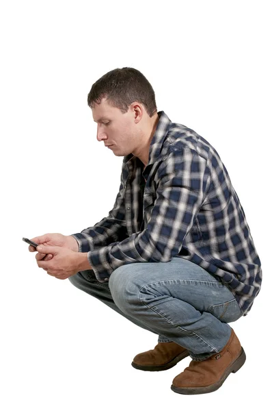 Man Texting — Stockfoto