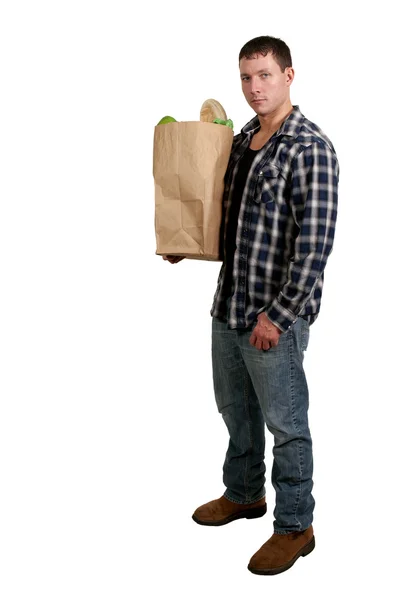 Hombre compras de comestibles — Foto de Stock