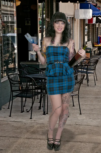 Woman with Wine — Stock Photo, Image