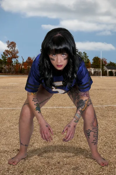 Mulher jogador de futebol — Fotografia de Stock