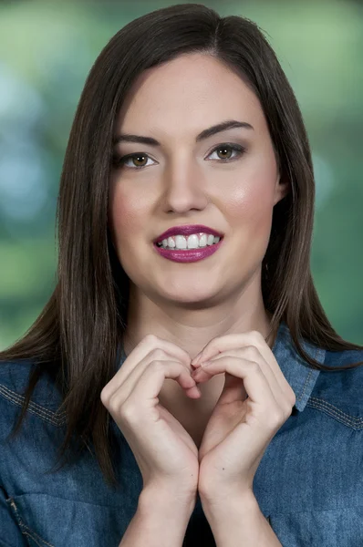 Woman Heart Hands — Stock Photo, Image