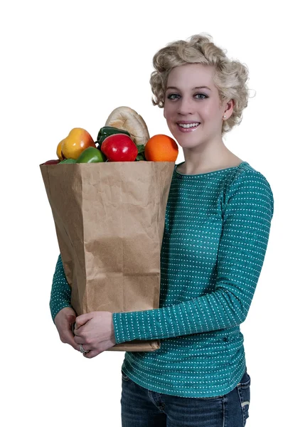 Mujer compras de comestibles —  Fotos de Stock