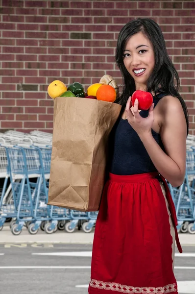 Donna shopping bags — Foto Stock