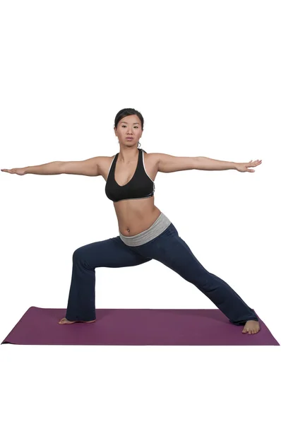 Asiatisk kvinna gör yoga — Stockfoto