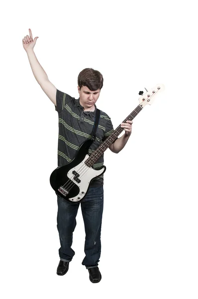 Mann mit Bassgitarre — Stockfoto