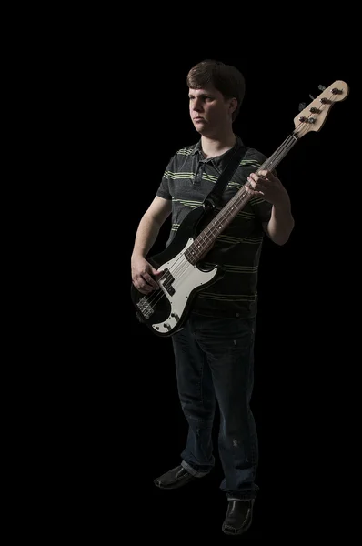 Hombre con bajo guitarra — Foto de Stock