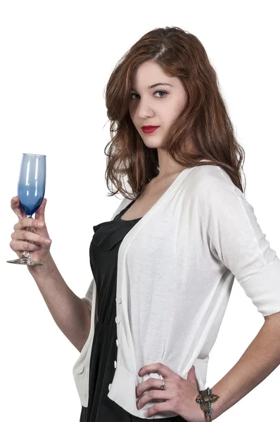 Mujer con vino — Foto de Stock