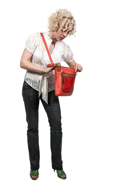 Woman with Purse — Stock Photo, Image
