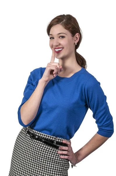 Woman Saying Be Quiet — Stock Photo, Image