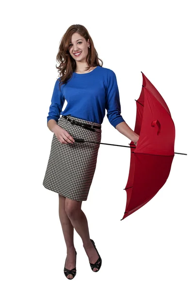 女性の持ち株の傘 — ストック写真