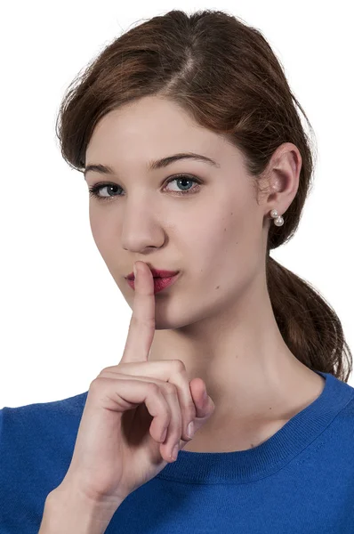 Woman Saying Be Quiet Stock Picture