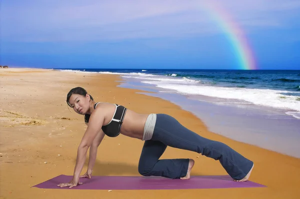 Asian Woman Doing Yoga — Stock Photo, Image