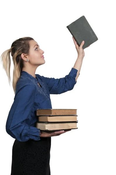 Mujer bibliotecaria — Foto de Stock