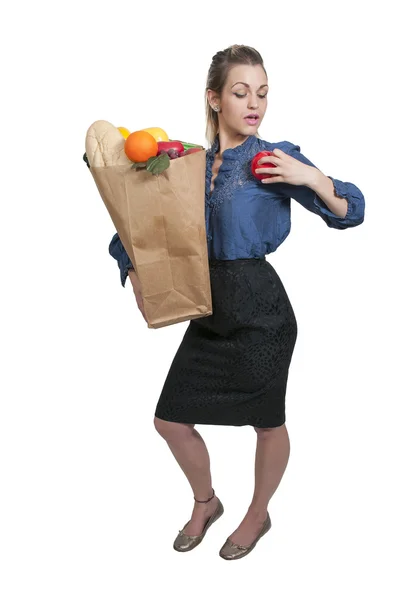 Жінка сумками — стокове фото