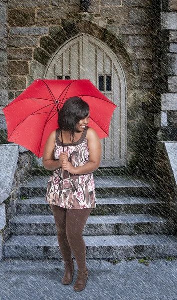 Woman Holding Umbrella — Stock Photo, Image