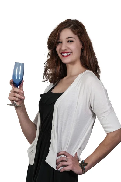 Жінка з вином — стокове фото