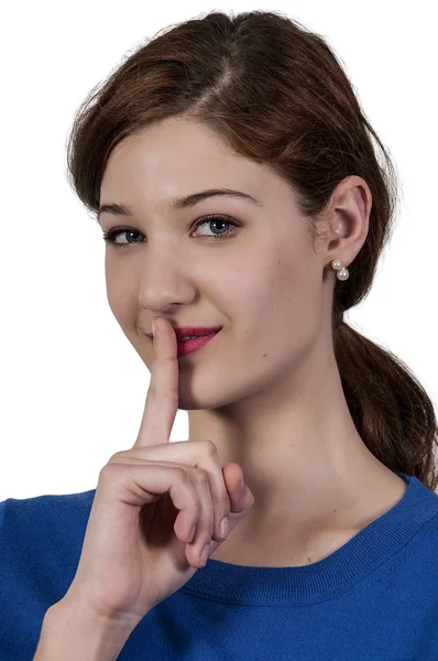 Woman Saying Be Quiet — Stock Photo, Image