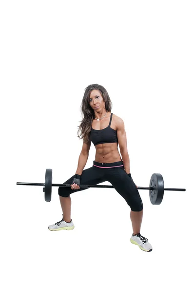 Woman Working with Weights — Stock Photo, Image