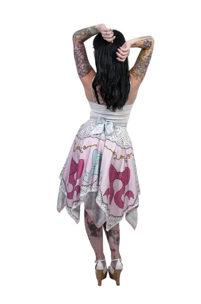 Krásné tetovaná žena — Stock fotografie