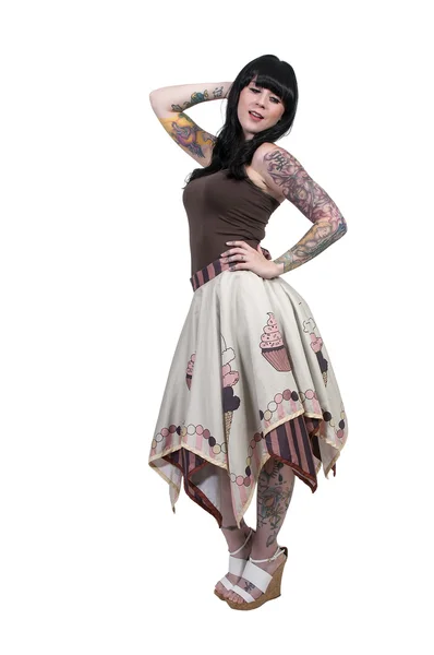 Beautiful Tattooed Woman — Stock Photo, Image