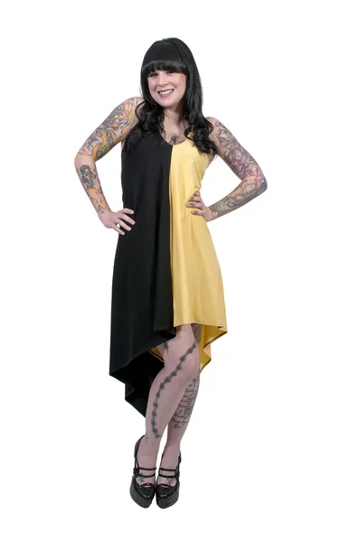 Szép tetovált nő — Stock Fotó